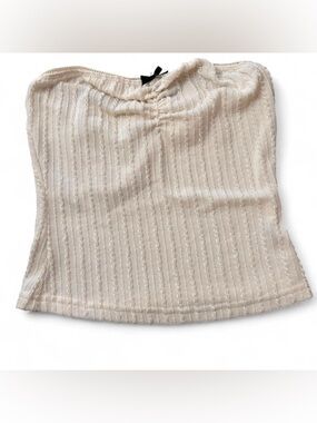 Cream Cable-Knit Tube Top; Hollister vintage